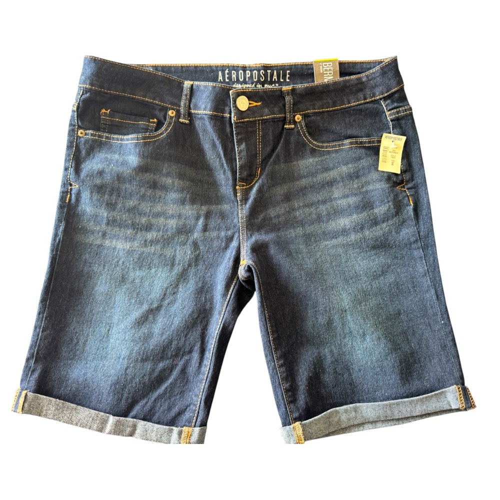 Aeropostale Women's Blue Bermuda Denim Shorts